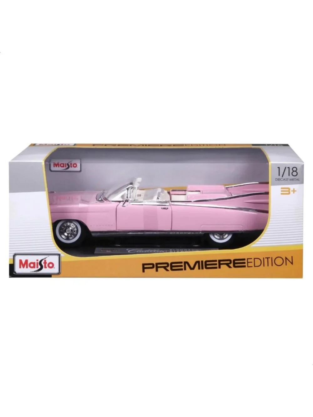 1959 Pink Cadillac Eldorado Biarritz Convertible Diecast Model Car - 1:18 Scale